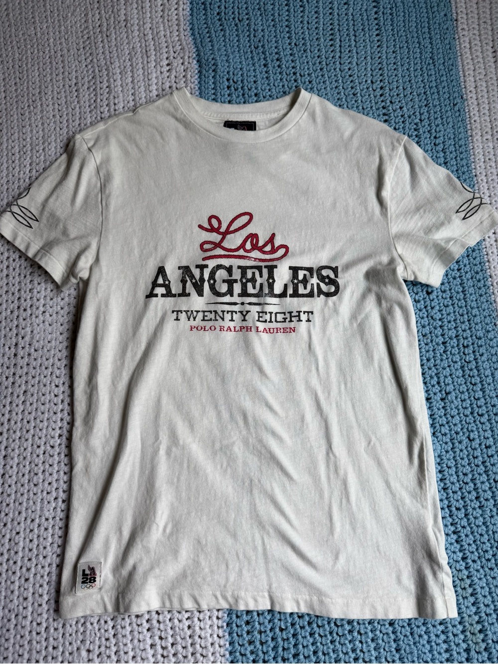 Polo by Ralph Lauren White Los Angeles Graphic Tee with Red and Black Print